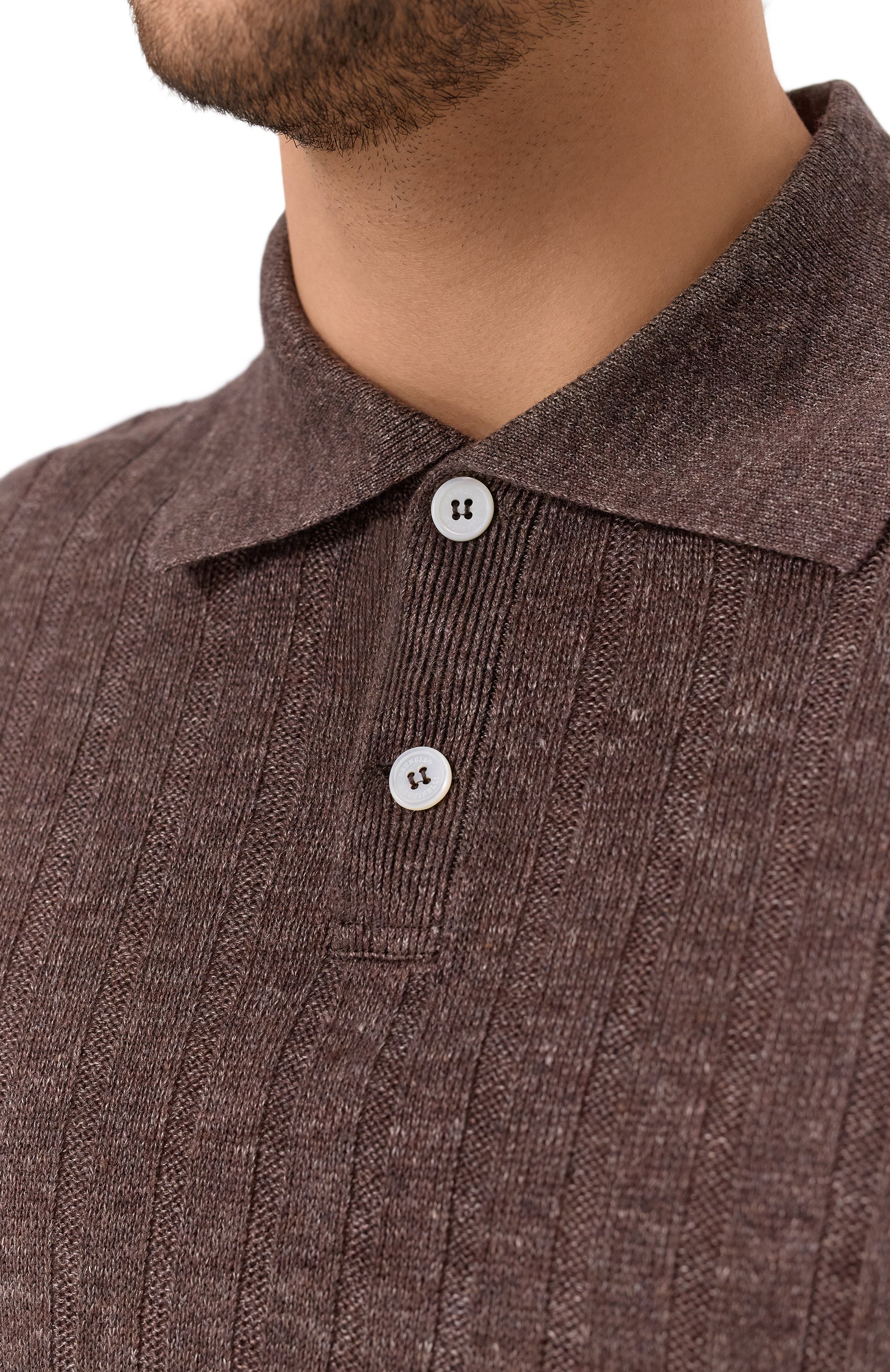 Поло изо льна и хлопка BRUNELLO CUCINELLI, арт. M2L707605, фото 5