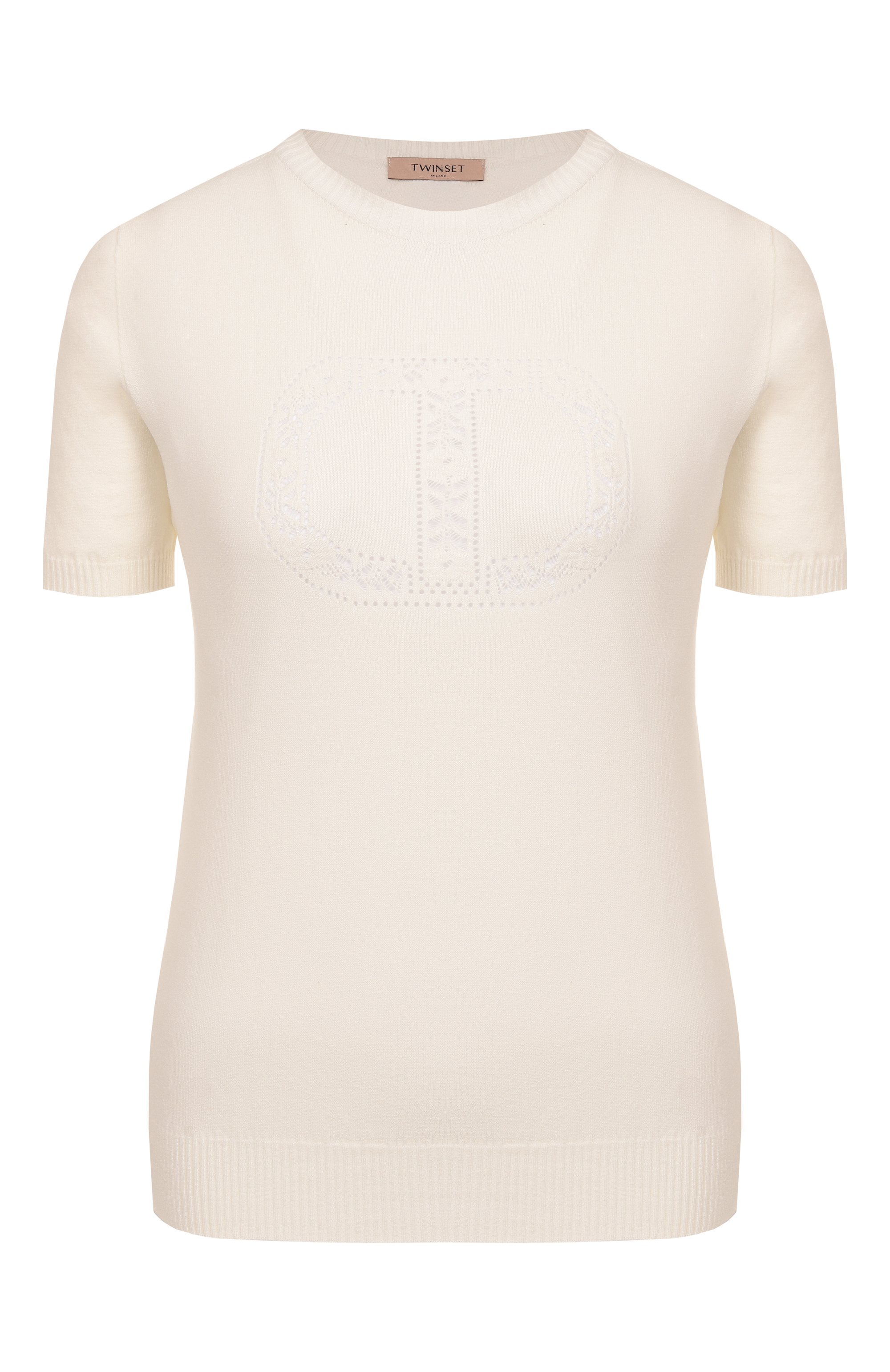 Топ из вискозы TWINSET молочного цвета по цене 19650 руб., арт. 251TP3430, фото 1 Топ из вискозы TWINSET, арт. 251TP3430, фото 1
