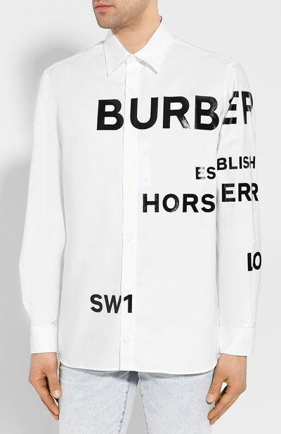 Хлопковая рубашка BURBERRY, арт. 8023776, фото 3
