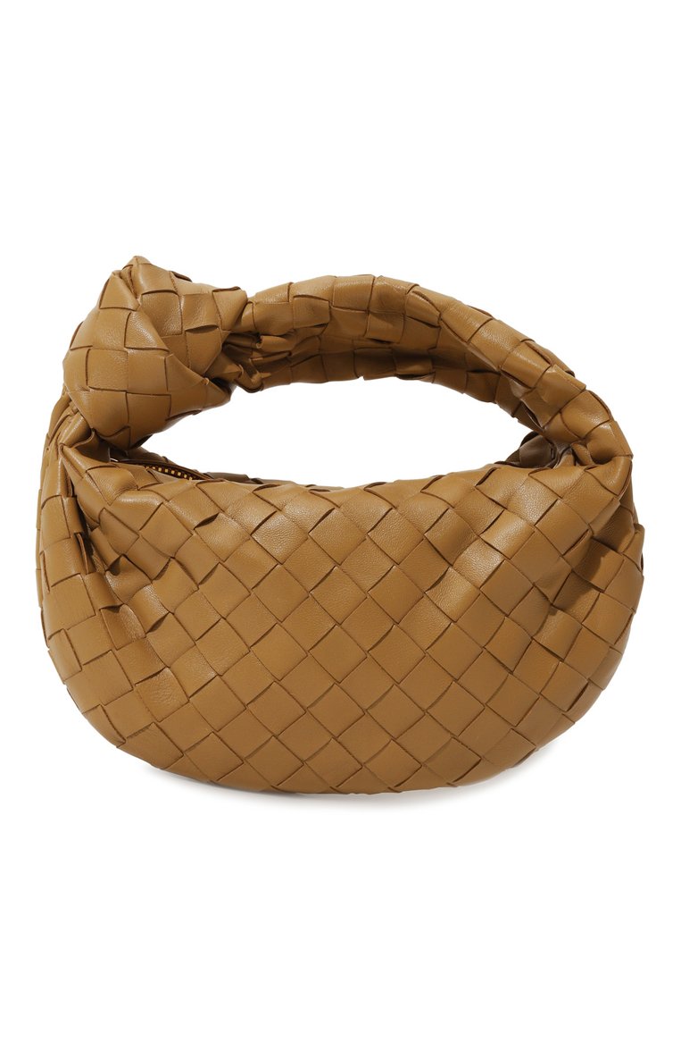 Женская сумка jodie mini BOTTEGA VENETA светло-коричневого цвета, арт. 651876-VCPP5 | Фото 1 (Материал: Натуральная кожа; Размер: mini)