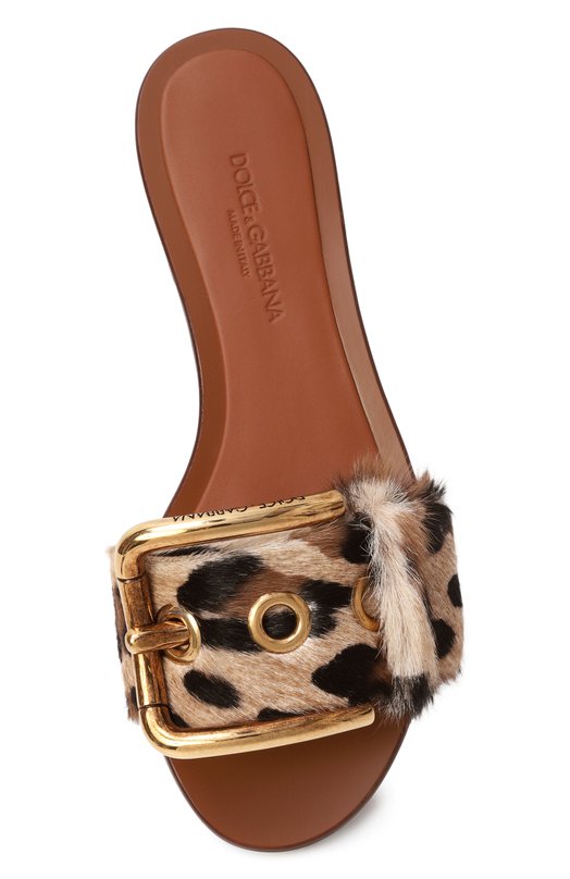 Кожаные шлепанцы Dolce & Gabbana CQ0681/A0081 Леопардовый  CQ0681/A0081 Фото 6