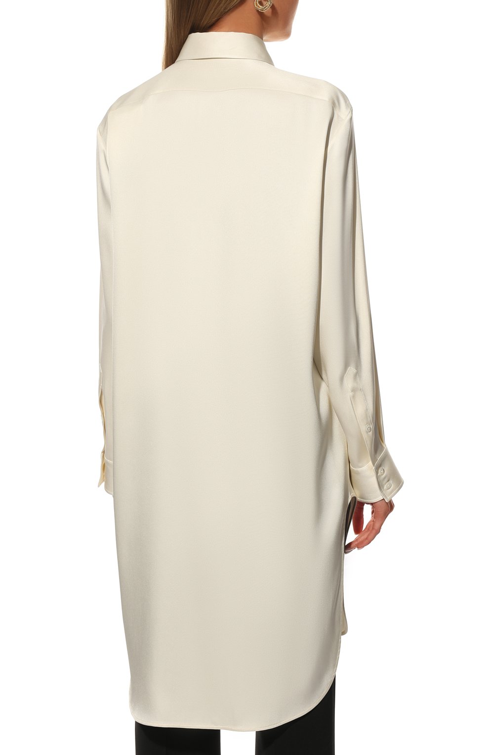 Шелковая туника THE ROW молочного цвета по цене 281500 руб., арт. 6036W2171, фото 4 Шелковая туника THE ROW, арт. 6036W2171, фото 4