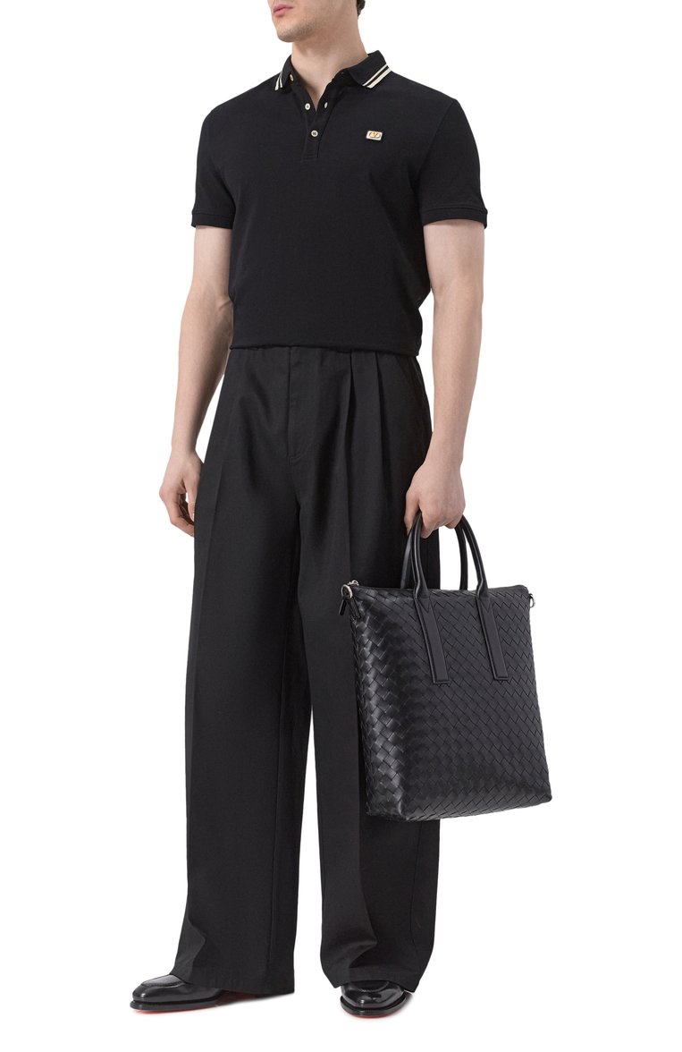 Мужская сумка north-south BOTTEGA VENETA черного цвета, арт. 815783/V2HL1 | Фото 7 (Размер: large; Драгоценные камни: Проставлено; Материал: Натураль�ная кожа; Материал сплава: Проставлено; Ремень/цепочка: На ремешке)
