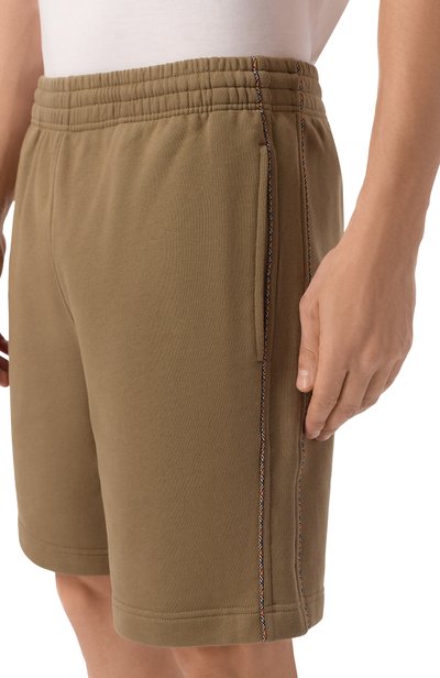 Хлопковые шорты BURBERRY хаки цвета по цене 79950 руб., арт. 8127604, фото 5 Хлопковые шорты BURBERRY, арт. 8127604, фото 5