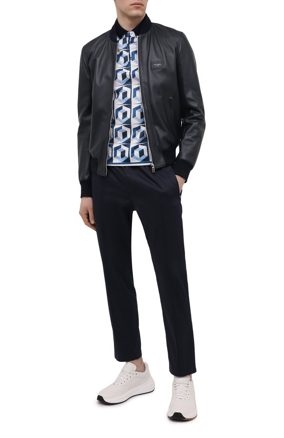 Хлопковое поло DOLCE & GABBANA голубого цвета по цене 59950 руб., арт. G8LW6Z/FI70I, фото 2 Хлопковое поло DOLCE & GABBANA, арт. G8LW6Z/FI70I, фото 2