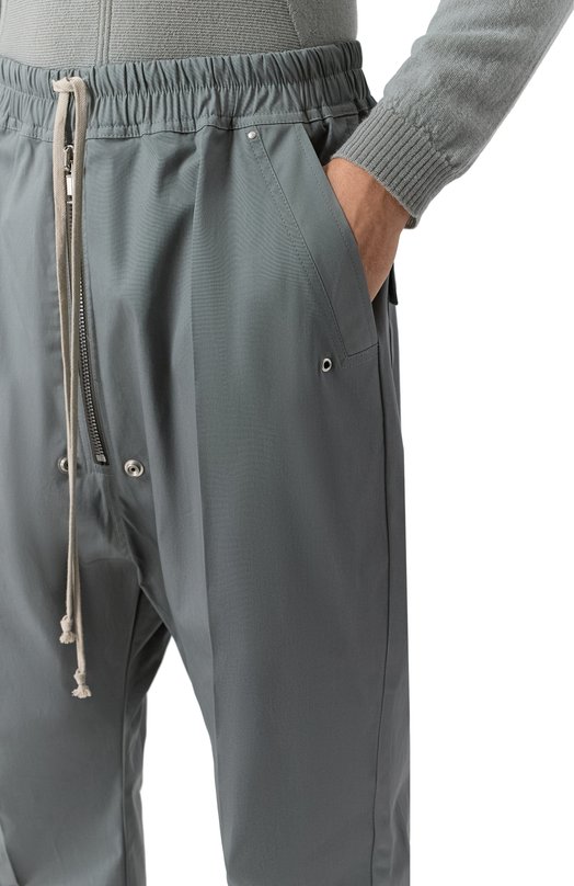 Хлопковые брюки Rick Owens RU02E1361/TE Серый  RU02E1361/TE Фото 5