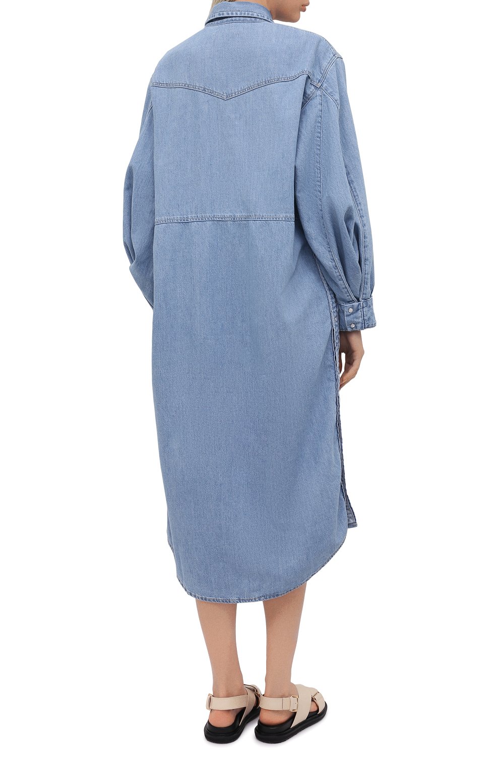 Джинсовое платье ganni x levi's GANNI голубого цвета по цене 39950 руб., арт. F6093, фото 4 Джинсовое платье ganni x levi's GANNI, арт. F6093, фото 4