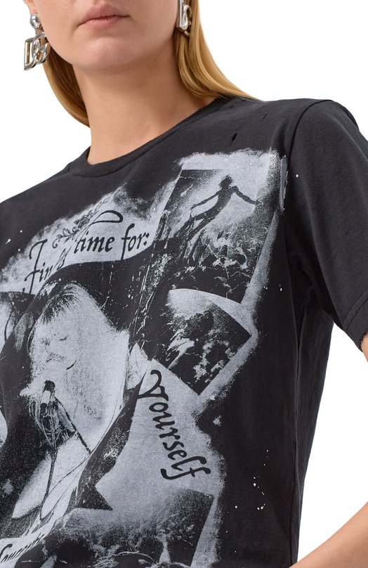 Хлопковая футболка Dolce & Gabbana F8V90T/GDDH4 Чёрный  F8V90T/GDDH4 Фото 5