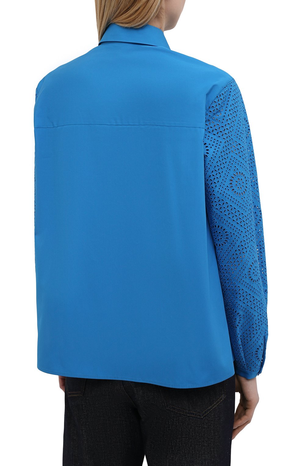 Хлопковая рубашка LORO PIANA синего цвета по цене 126500 руб., арт. FAL5911, фото 4 Хлопковая рубашка LORO PIANA, арт. FAL5911, фото 4