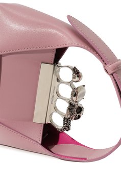 Женская сумка jewelled ALEXANDER MCQUEEN светло-розового цвета, арт. 731136/DYTAB | Фото 3 (Размер: mini; Драгоценные камни: Проставлено; Материал сплава: Проставлено; Материал: Натуральная кожа; Ремень/цепочка: На ремешке)