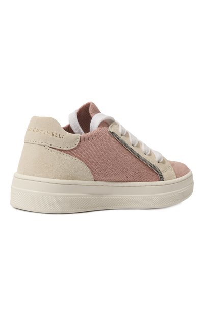 Текстильные кеды BRUNELLO CUCINELLI розового цвета по цене 43700 руб., арт. BZ835ZG032, фото 3 Текстильные кеды BRUNELLO CUCINELLI, арт. BZ835ZG032, фото 3