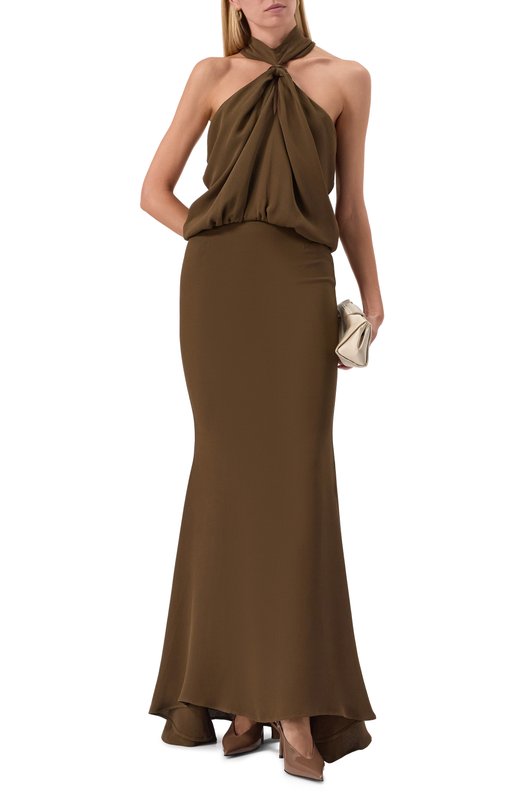 Шелковое платье Jacob Lee WD2001AW25MC Коричневый  WD2001AW25MC Фото 3
