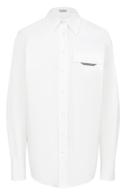 Женская хлопковая рубашка BRUNELLO CUCINELLI, арт. MP091MY516