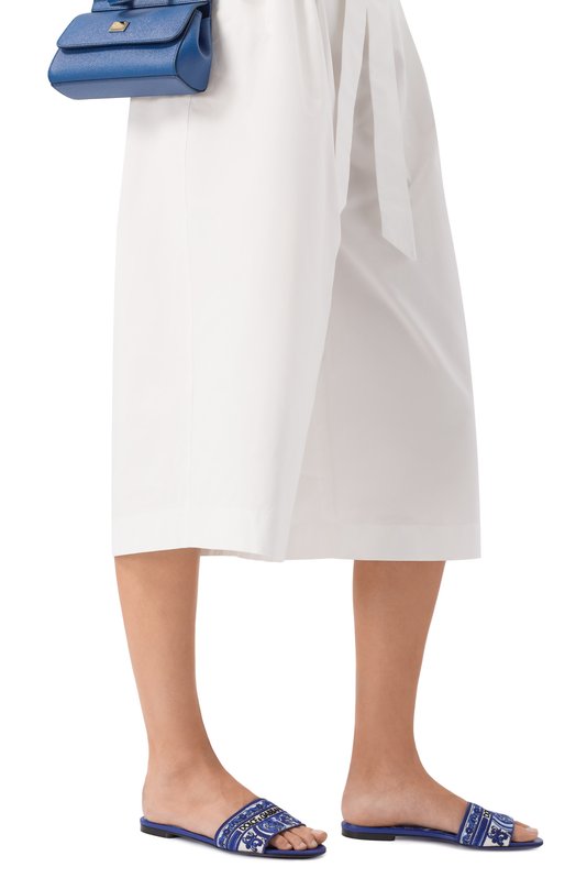 Текстильные шлепанцы Bianca Dolce & Gabbana CQ0571/AV804 Синий  CQ0571/AV804 Фото 3