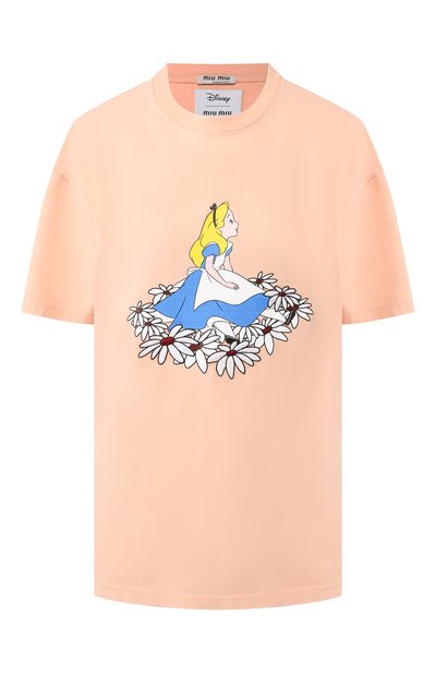 Хлопковая футболка MIU MIU, арт. MJN195-1WHU-F0075, фото 1