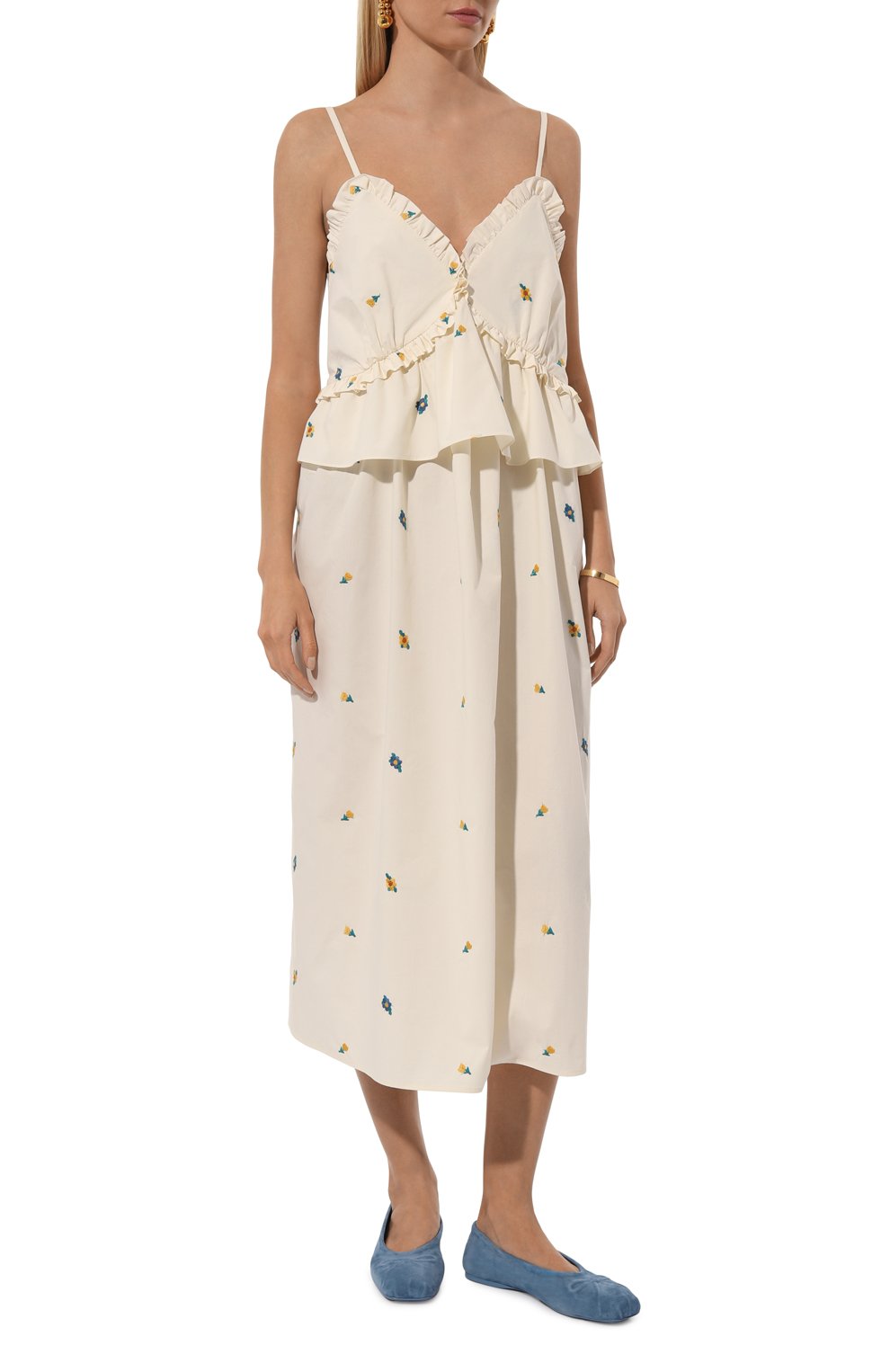 Хлопковое платье LOOM BY RODINA молочного цвета по цене 38600 руб., арт. LBR-SOFI, фото 3 Хлопковое платье LOOM BY RODINA, арт. LBR-SOFI, фото 3