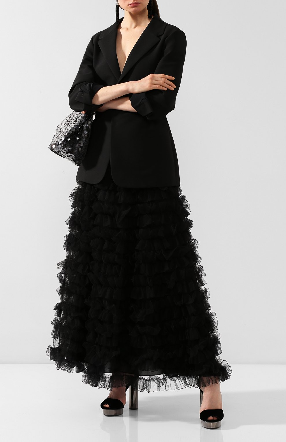 Юбка VALENTINO черного цвета по цене 545500 руб., арт. SB3RA5354N8, фото 2 Юбка VALENTINO, арт. SB3RA5354N8, фото 2