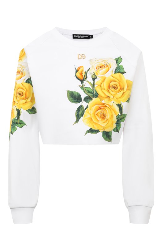 Хлопковый свитшот Dolce & Gabbana F9N61T/GDCDG Белый F9N61T/GDCDG