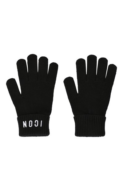 Перчатки из шерсти и хлопка DSQUARED2 черного цвета по цене 10650 руб., арт. DQ03PT-D00WC, фото 2 Перчатки из шерсти и хлопка DSQUARED2, арт. DQ03PT-D00WC, фото 2