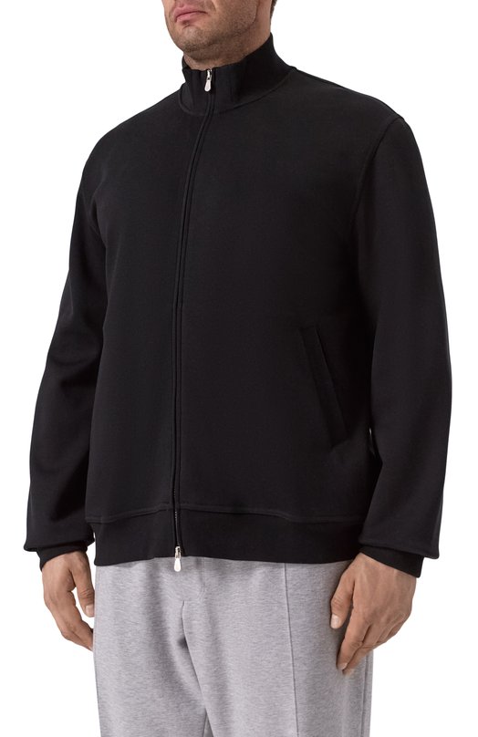 Толстовка из хлопка и кашемира Brunello Cucinelli MM8319089G Чёрный  MM8319089G Фото 3