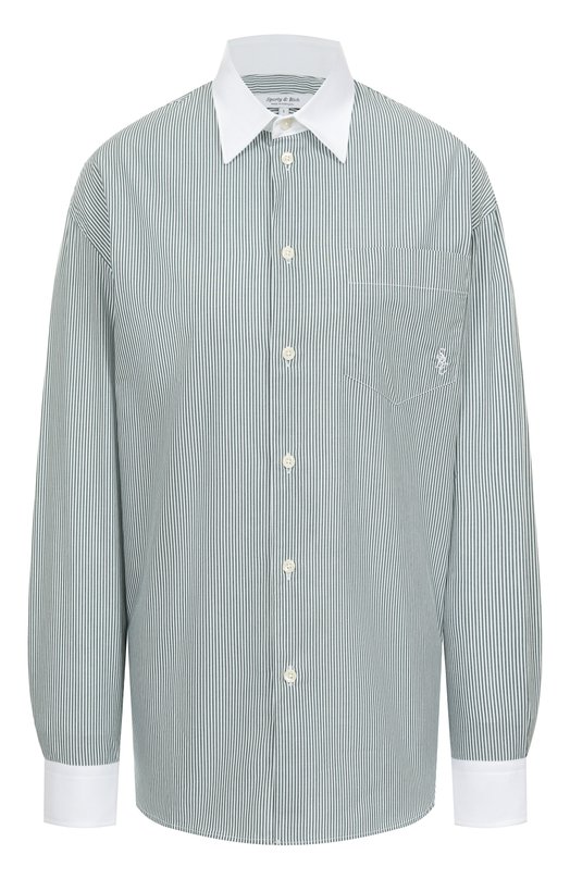 Хлопковая рубашка Sporty and Rich SI019606302ST71 Зелёный SI019606302ST71