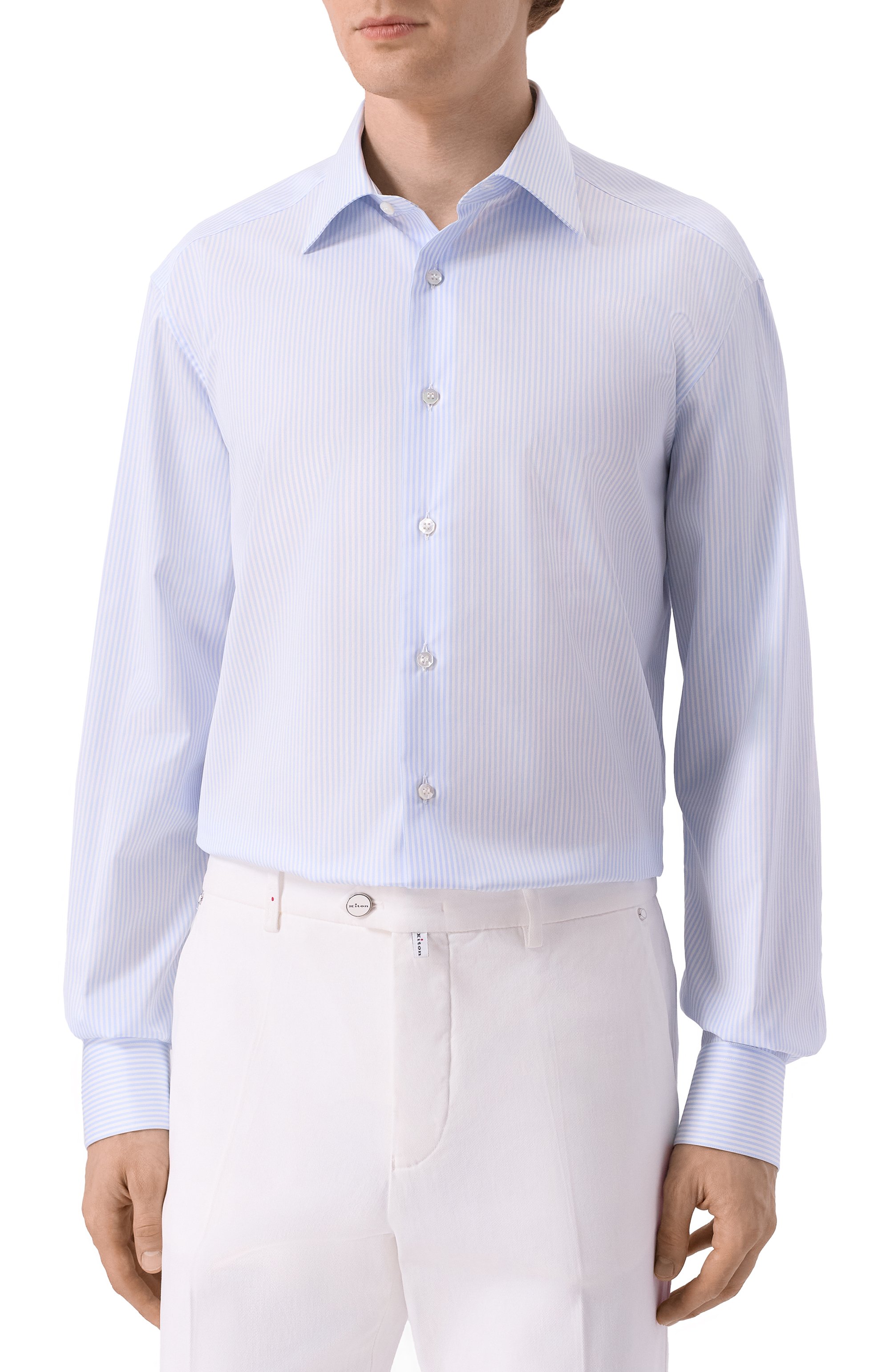 Хлопковая сорочка STEFANO RICCI голубого цвета по цене 95550 руб., арт. MC007467/BN2966, фото 3 Хлопковая сорочка STEFANO RICCI, арт. MC007467/BN2966, фото 3