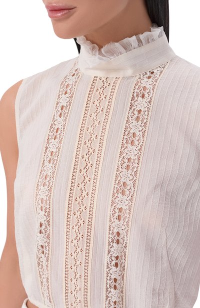 Топ из вискозы и шелка ANN DEMEULEMEESTER молочного цвета по цене 89950 руб., арт. B0014008/FA712, фото 5 Топ из вискозы и шелка ANN DEMEULEMEESTER, арт. B0014008/FA712, фото 5