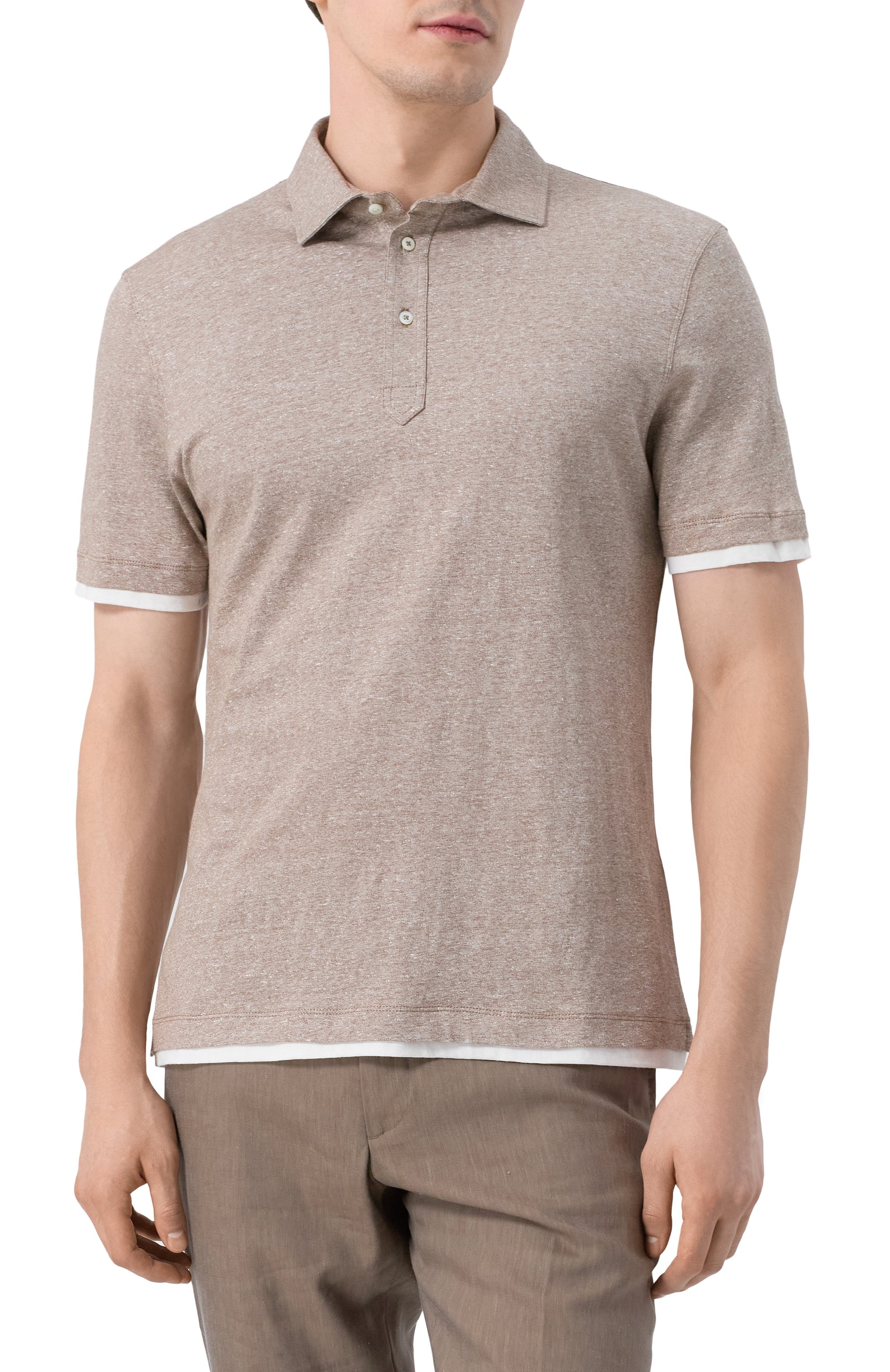 Поло изо льна и хлопка BRUNELLO CUCINELLI, арт. MW8353966, фото 3