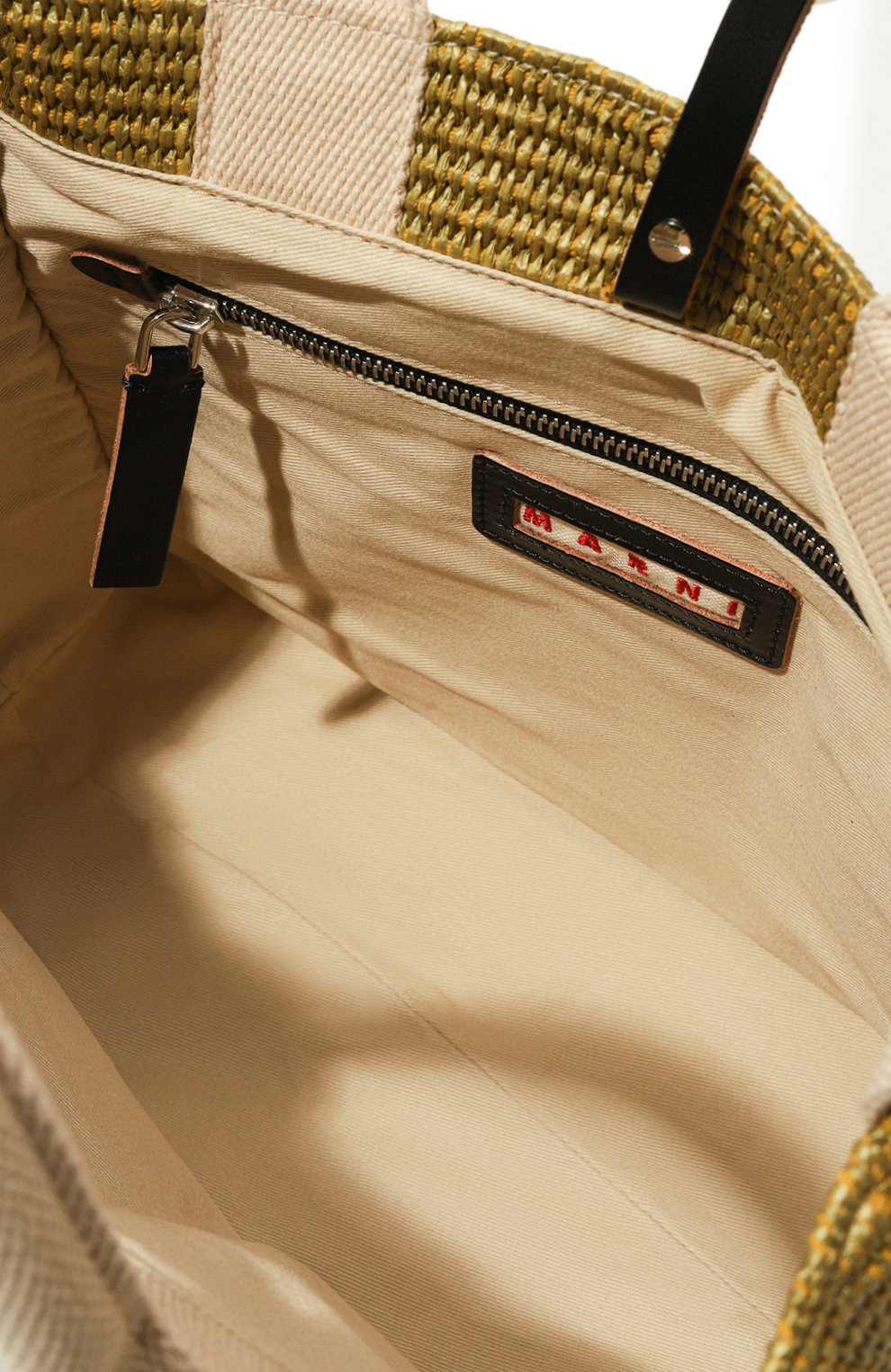 Сумка-тоут MARNI хаки цвета по цене 75300 руб., арт. SHMP0077U0/P3860, фото 5 Сумка-тоут MARNI, арт. SHMP0077U0/P3860, фото 5