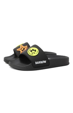 Детские шлепанцы BARROW черного цвета, арт. 80368/28-35 | Фото 1 (Материал внешний: Резина, Пластик; Нос: Не проставлено; Материал внутренний: Резина, Текстиль; Автоматизация состава: Проставлено)