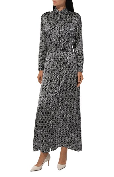 Атласное платье KITON темно-синего цвета по цене 214500 руб., арт. D47H321K0978C_SET, фото 3 Атласное платье KITON, арт. D47H321K0978C_SET, фото 3