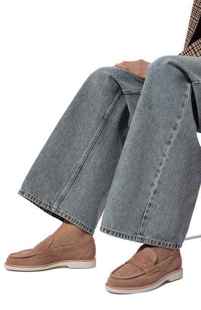 Замшевые пенни-лоферы SANTONI, арт. WUQY59818BIASTW1, фото 3