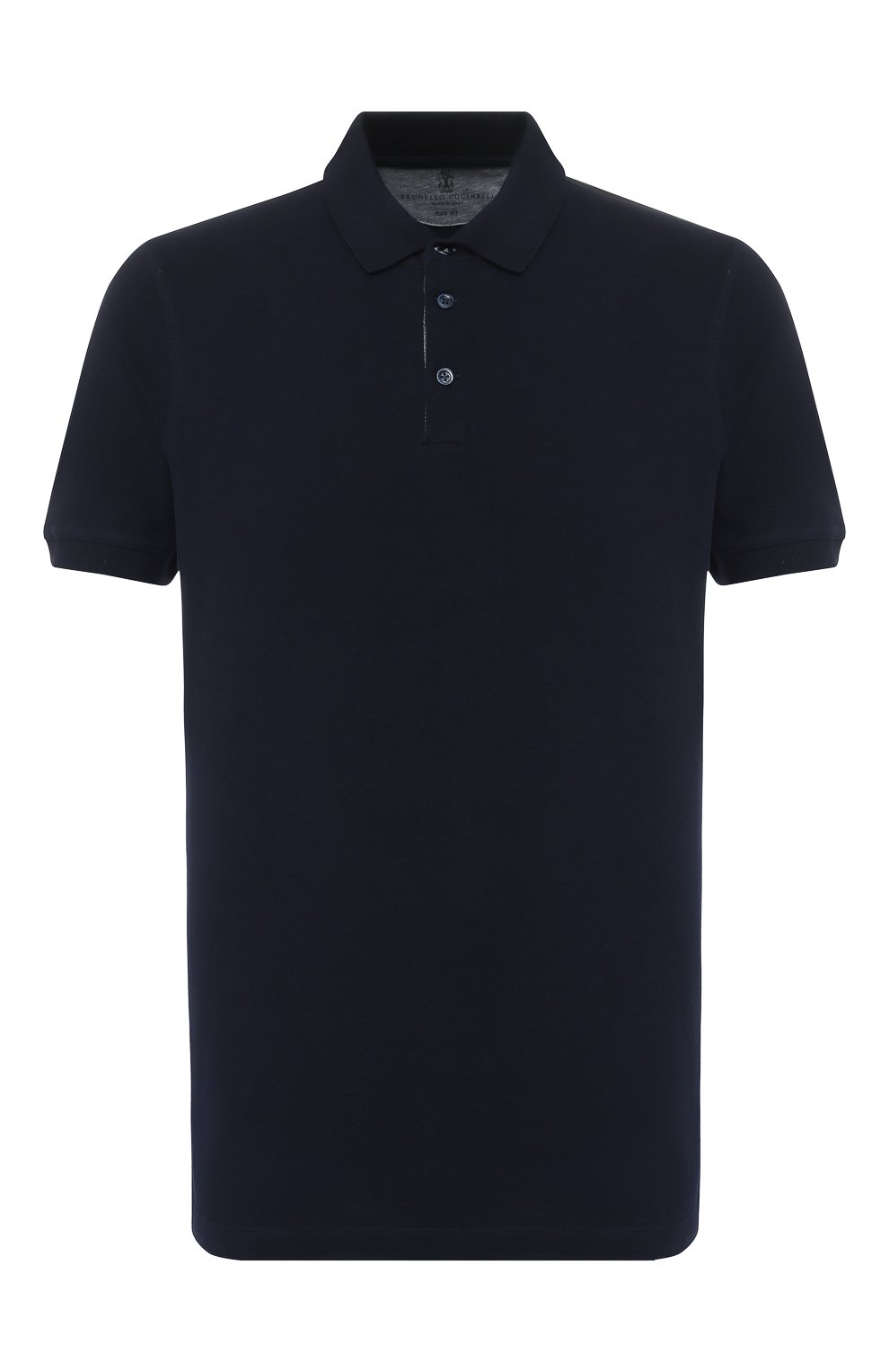 Хлопковое поло BRUNELLO CUCINELLI темно-синего цвета по цене 45600 руб., арт. M0T638307, фото 1 Хлопковое поло BRUNELLO CUCINELLI, арт. M0T638307, фото 1