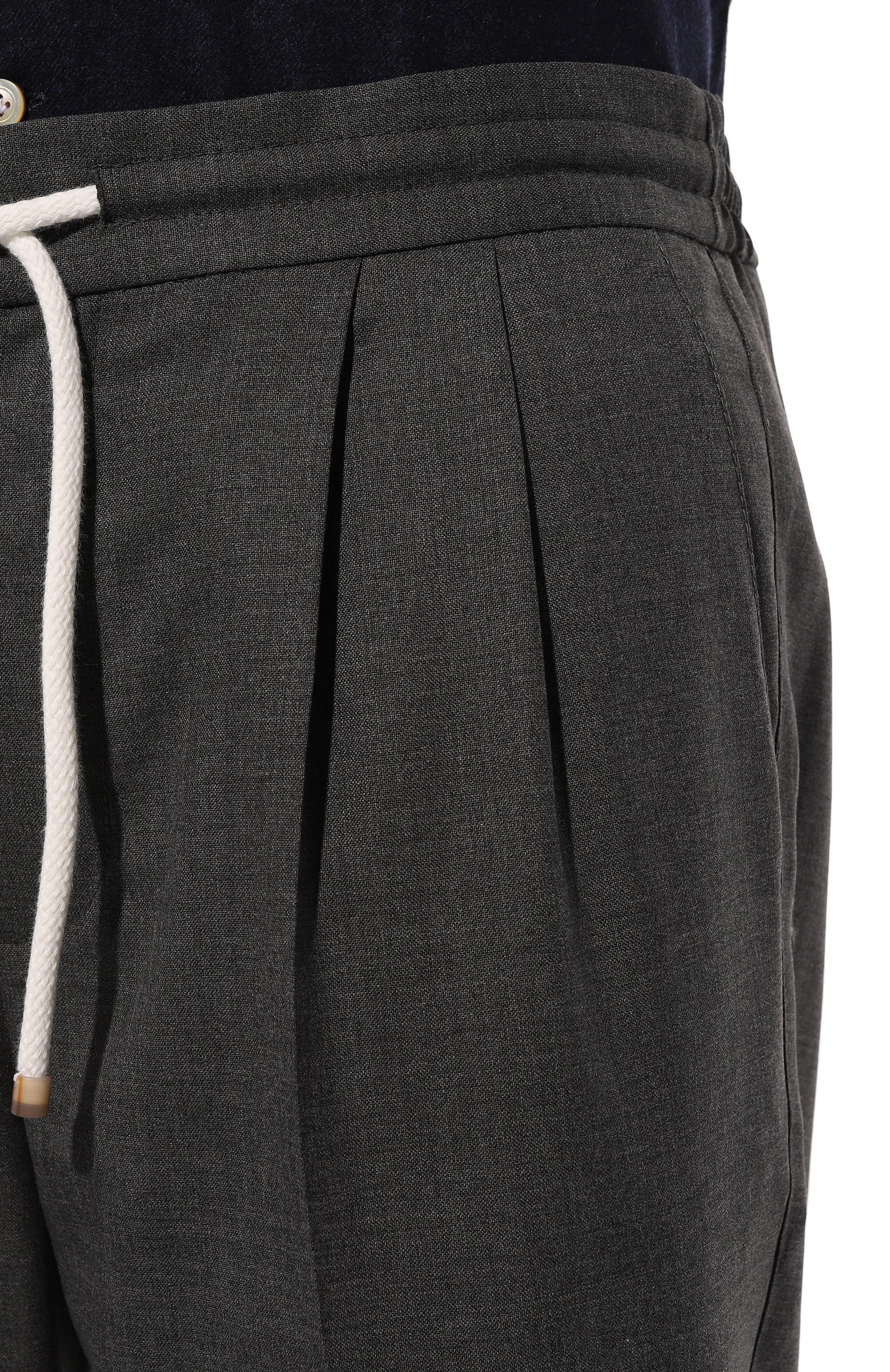 Шерстяные брюки BRUNELLO CUCINELLI темно-серого цвета по цене 138500 руб., арт. MB407B2302, фото 5 Шерстяные брюки BRUNELLO CUCINELLI, арт. MB407B2302, фото 5