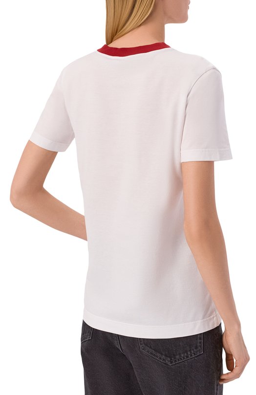 Хлопковая футболка Dolce & Gabbana F8V42T/GDDM8 Белый  F8V42T/GDDM8 Фото 4