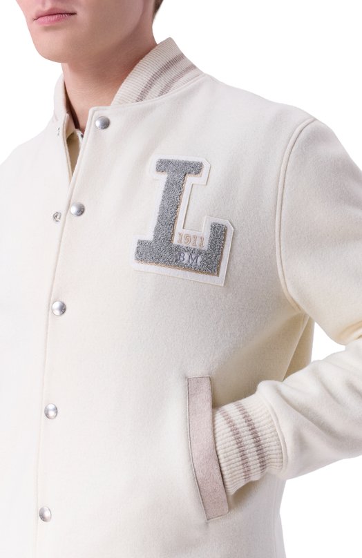 Шерстяной бомбер L.B.M. 1911 9379/55700 Кремовый  9379/55700 Фото 5