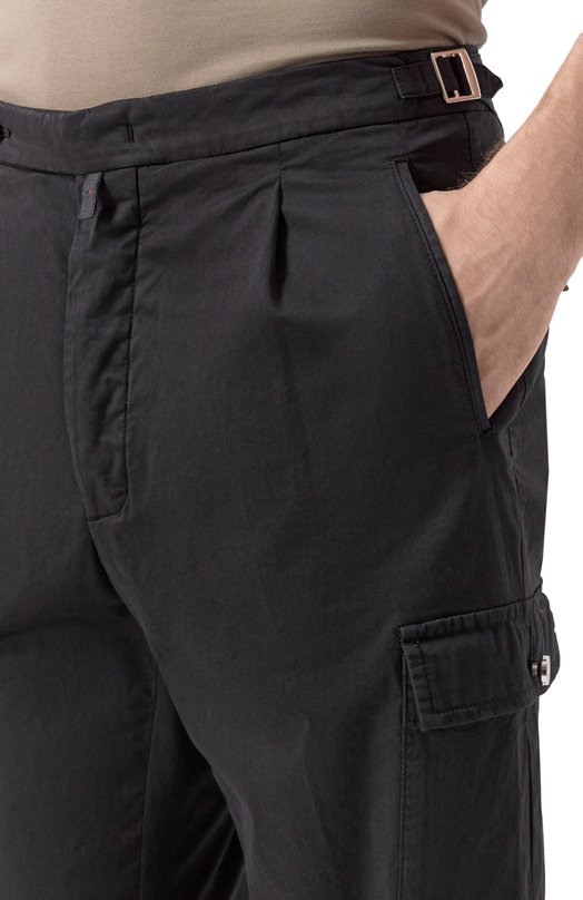 Хлопковые брюки-карго Kiton UP0005K0600F18 Чёрный  UP0005K0600F18 Фото 5