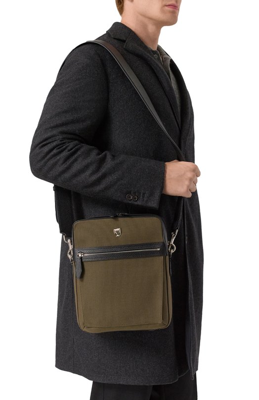 Сумка Silvio Rubeus Milano CR0SSB0DY MEDIUM/CALFSKIN GRAN PRIX+CANVAS AMAZZ0N Хаки  CR0SSB0DY MEDIUM/CALFSKIN GRAN PRIX+CANVAS AMAZZ0N Фото 2