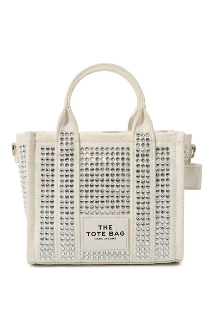 Женская сумка the tote bag mini MARC JACOBS (THE) белого цвета, арт. 2R3HCR098H01 | Фото 1 (Материал сплава: Проставлено; Драгоценные камни: Проставлено; Размер: mini; Материал: Текстиль; Ремень/цепочка: На ремешке)