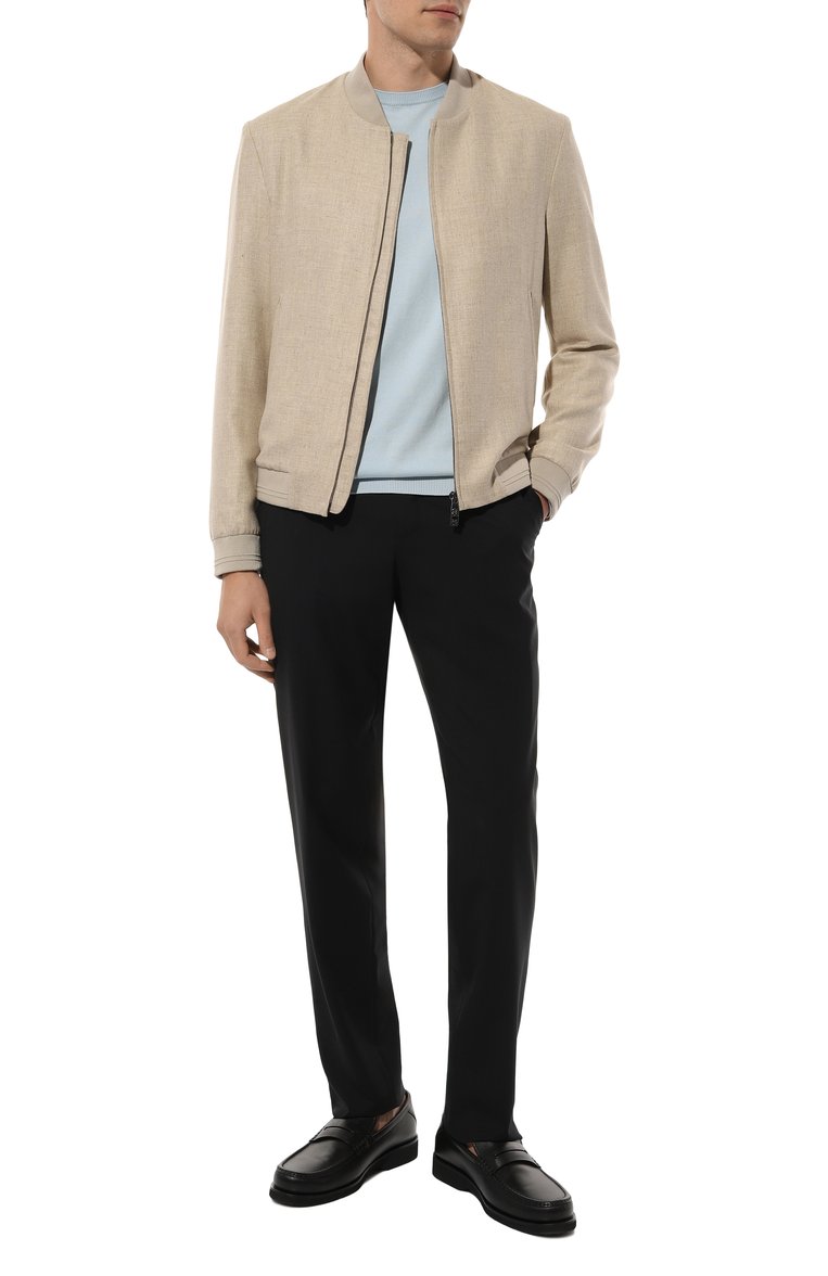 Мужские шерстяные брюки ZEGNA черного цвета, арт. C27F04/75TB12 | Фото 2 (Материал внешний: Шерсть; Длина (брюки, джинсы): Стандартные; Случай: Формальный; Стили: Классический; Автоматизация ТО: Проставлено; Автоматизация состава: Проставлено)