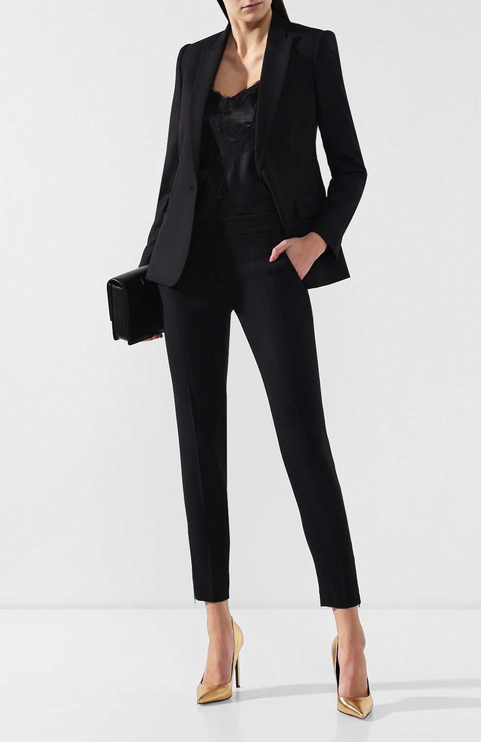Шерстяные брюки со стрелками STELLA MCCARTNEY черного цвета по цене 69950 руб., арт. 531844/SGB07, фото 2 Шерстяные брюки со стрелками STELLA MCCARTNEY, арт. 531844/SGB07, фото 2