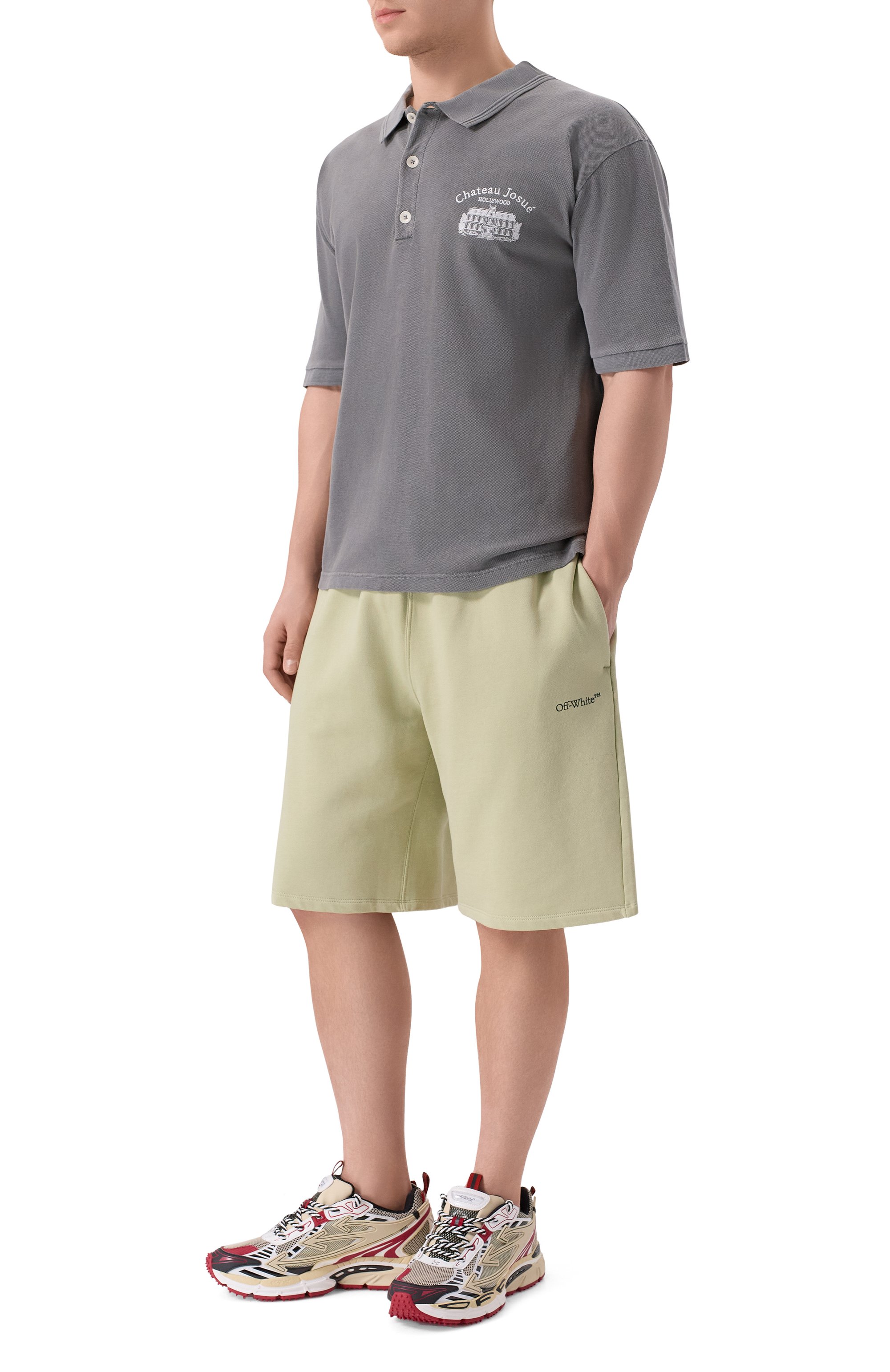 Хлопковые шорты OFF-WHITE, арт. 0MCI013F25FLE007, фото 2