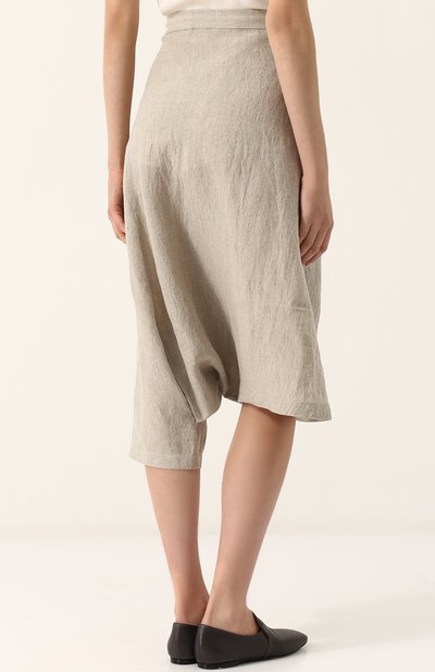 Укороченные льняные брюки YOHJI YAMAMOTO, арт. FE-P52-300, фото 4