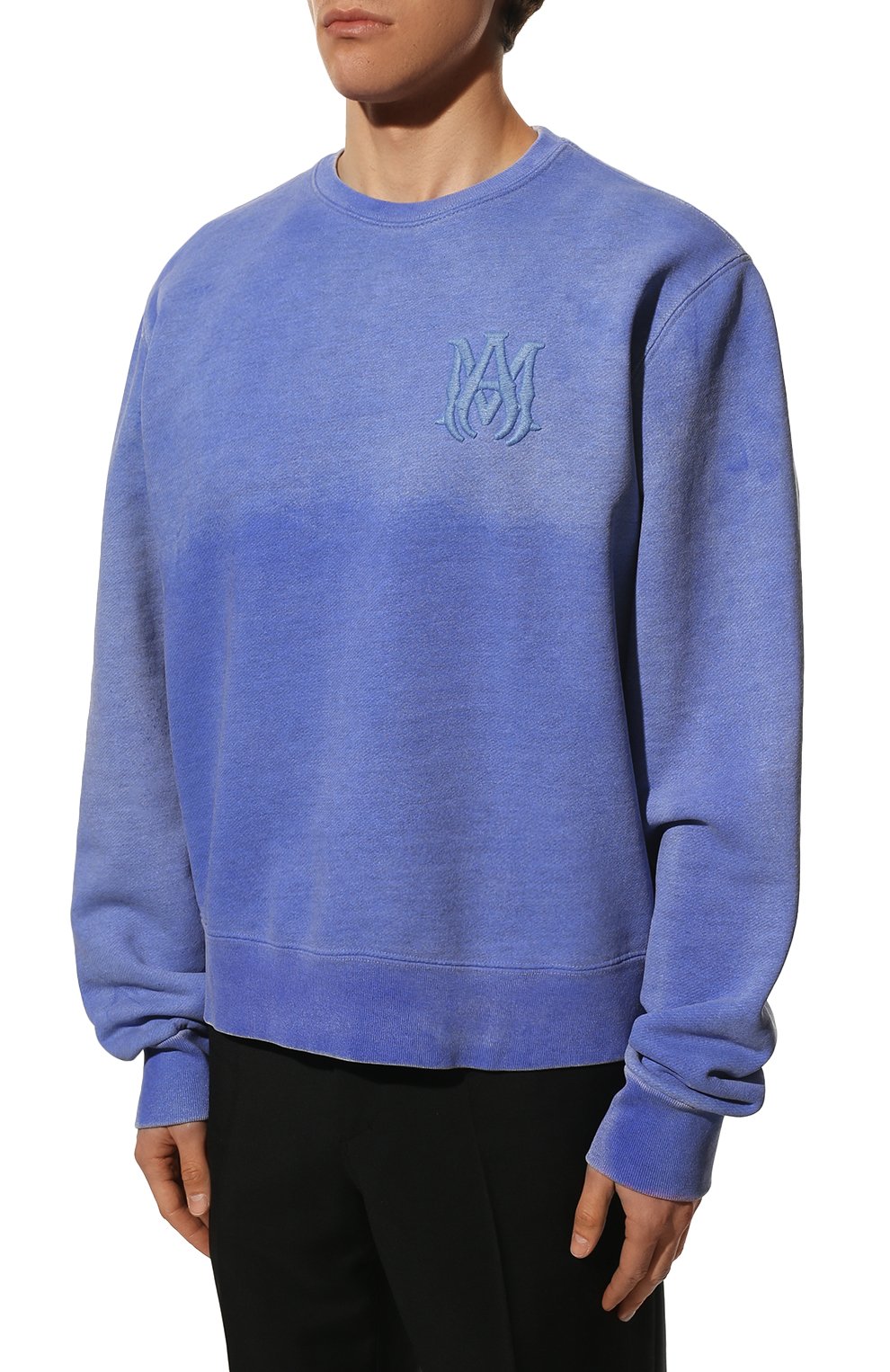 Хлопковый свитшот AMIRI синего цвета по цене 99500 руб., арт. PS22MJL042-420, фото 3 Хлопковый свитшот AMIRI, арт. PS22MJL042-420, фото 3