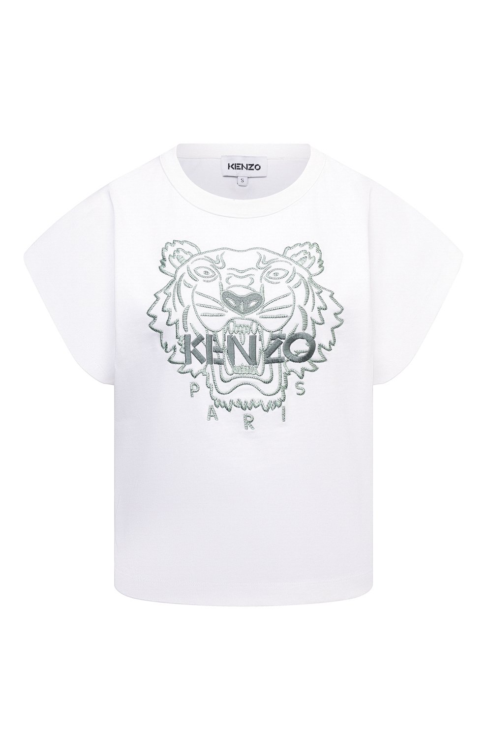 Хлопковая футболка KENZO белого цвета по цене 12100 руб., арт. FB62TS6454YF, фото 1 Хлопковая футболка KENZO, арт. FB62TS6454YF, фото 1