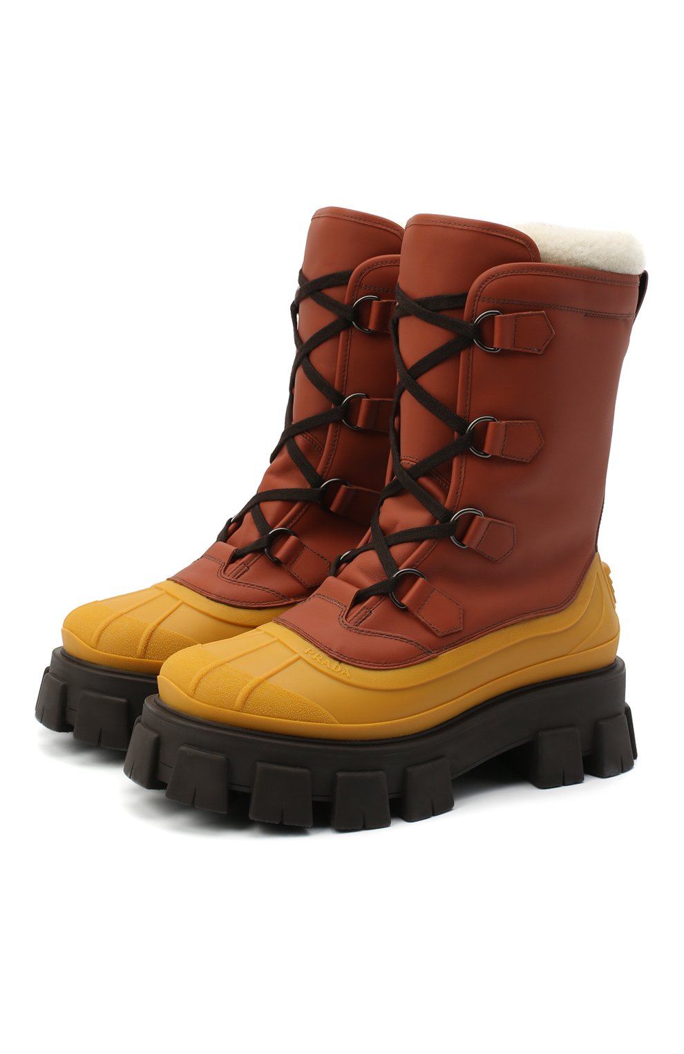 Кожаные сапоги PRADA, арт. 2UE014-3A6N-F0352-A000, фото 1