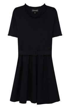 Детское платье из вискозы EMPORIO ARMANI темно-синего цвета, арт. 3D3A50/3MHJZ | Фото 1 (Рукава: Короткие; Материал внешний: Вискоза; Девочки Кросс-КТ: Платье-одежда; Случай: Повседневный; Ростовка одежда: 4 года | 104 см, 5 лет | 110 см, 6 лет | 116 см, 7 лет | 122 см, 8 лет | 128 см, 10 - 11 лет | 140 - 146см, 13 - 15 лет | 158 см, 16 лет | 164 см)