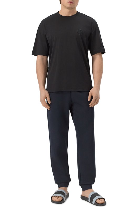 Хлопковая футболка Giorgio Armani GM001246/TE10333 Чёрный  GM001246/TE10333 Фото 2