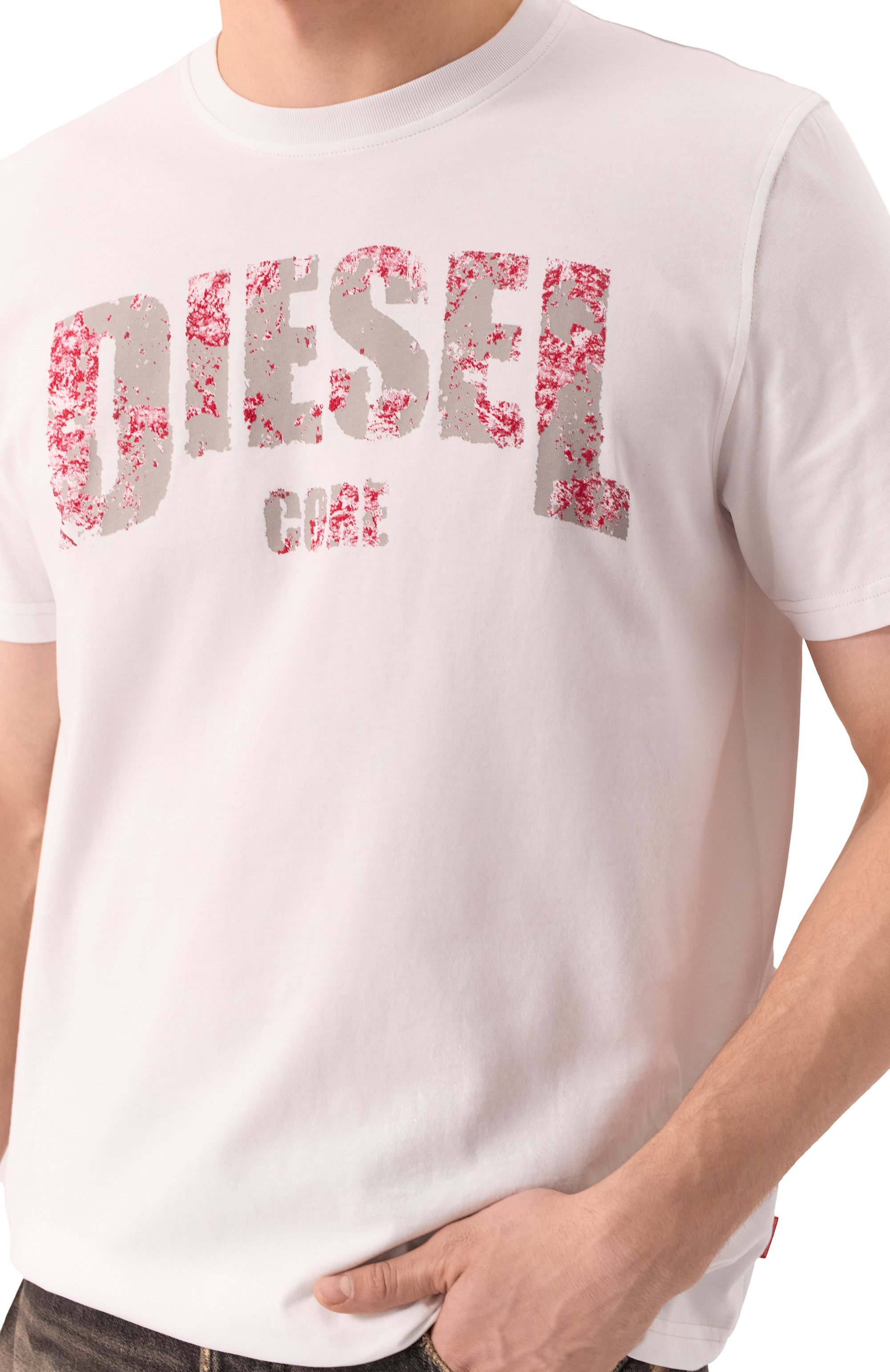 Хлопковая футболка DIESEL, арт. A17268/0PLAT, фото 5