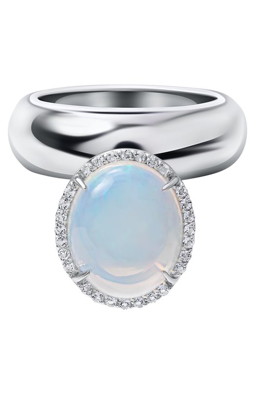 Кольцо с белым опалом и топазами Moonka OPL-925SL-RG00-OPL Серебряный OPL-925SL-RG00-OPL